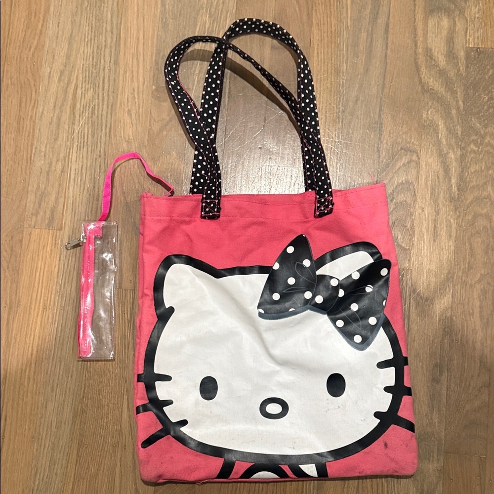 Hello Kitty Pink and Black Polka Dot Bag